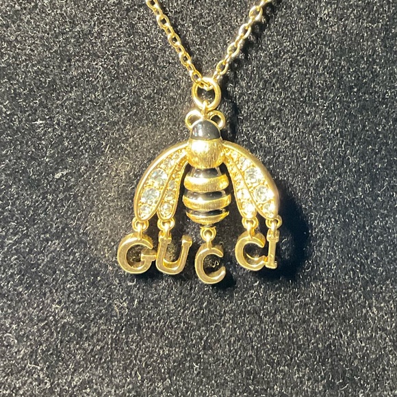 Upcycled Gucci Bee Charm on Necklace - Picture 1 of 2